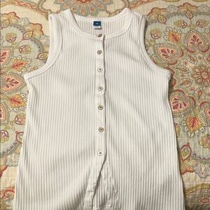 Old Navy White Ribbed Tank Top